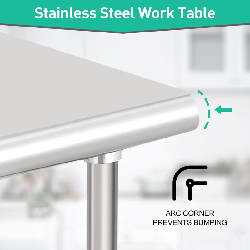 Stainless Steel Adjustable Height Commercial Work Table