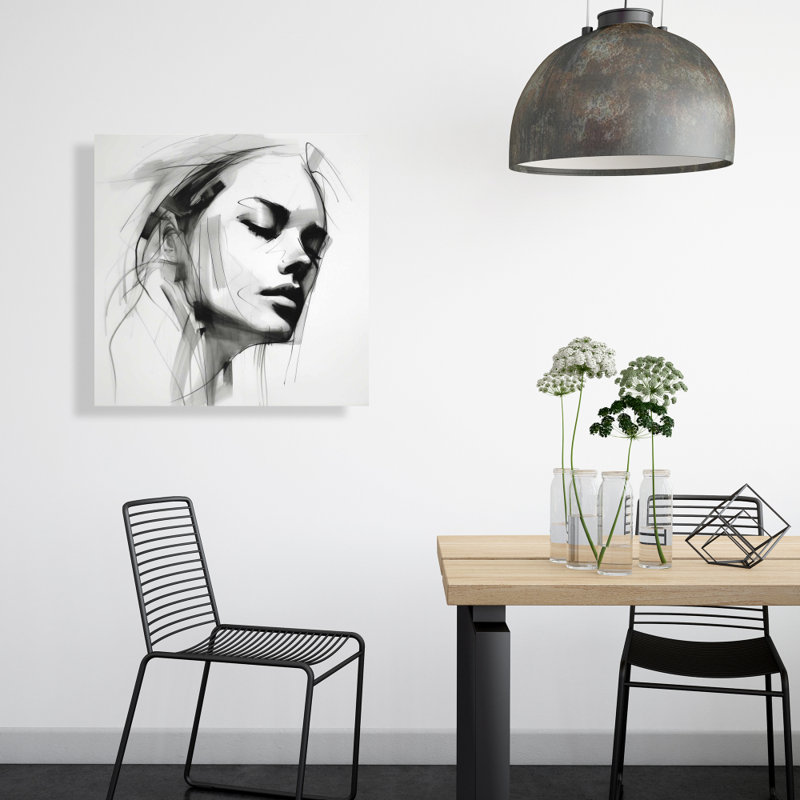 Toile beauté monochrome - Traits féminins | Décoration intérieure