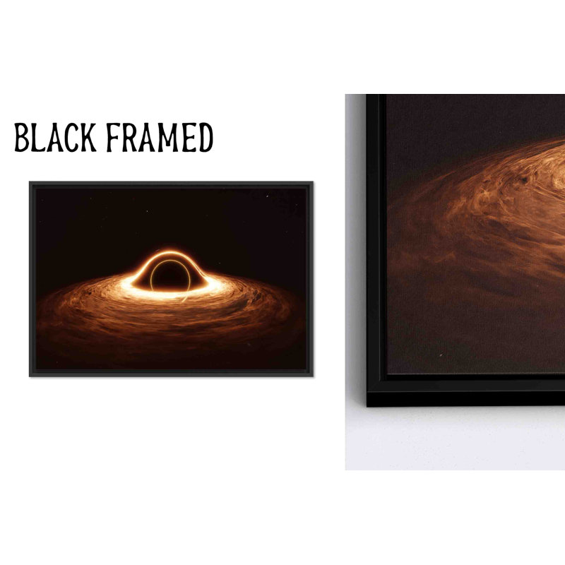 Printed Canvas Wall Art: Modern Astronomy Decor,1P BlackFramedCanvas, H: 47.3 x W:102.4 inches