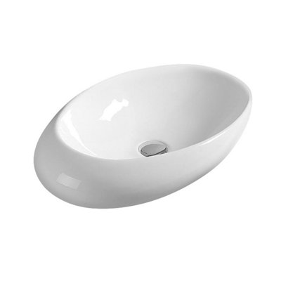 Nuie Vessels 490mm L x 310mm W White Vitreous China Oval Sink