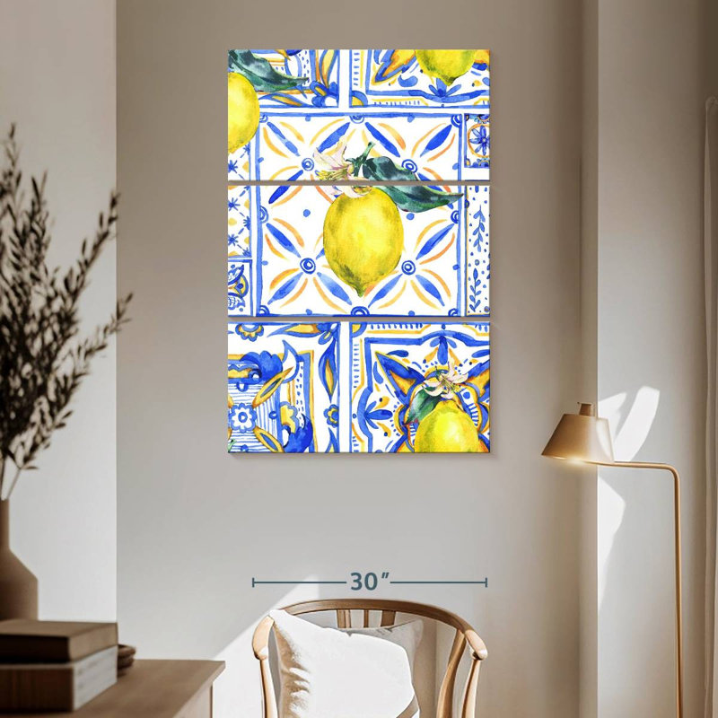 Yarlin Lemon Pattern Tiles, 65" H x 42" W