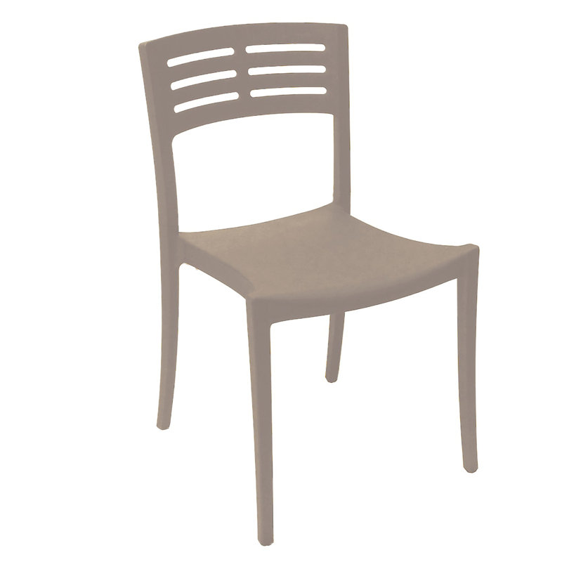 Chaise de salle à manger d'extérieur empilable, 4, Taupe français