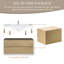 Meuble-lavabo mural 42 po avec lavabo, meuble-lavabo mural moderne avec lavabo à surface solide et tiroirs à fermeture en douceur, chêne naturel GF-24V11-42NO-424976855-424976854