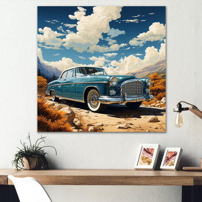 Une voiture rétro sur toile