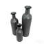 Ensemble de 3 vases décoratifs en métal, vases de sol à motif de feuilles noires et argentées, grands vases noirs et argentés pour la décoration intérieure, décoration de salon et d'entrée