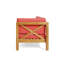 Banc de coin droit, couleur rouge - structure en bois avec banc à coussins anti-éclaboussures - aspect classique
