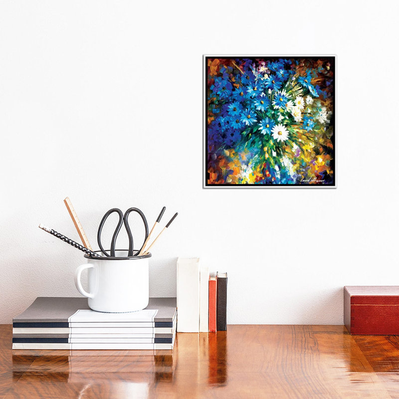 « bouqet of joie », reproduction d’art sur toile tendue, H 12 po x l 12 po x P 1,5 po, Toile avec cadre blanc, Pas de tapis