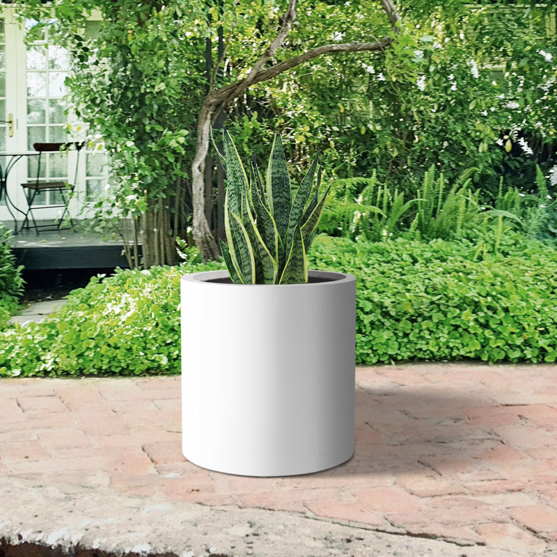 Pot à fleurs Ilfrod, Blanc, H 15,7 po x l 15,7 po x P 15,7 po
