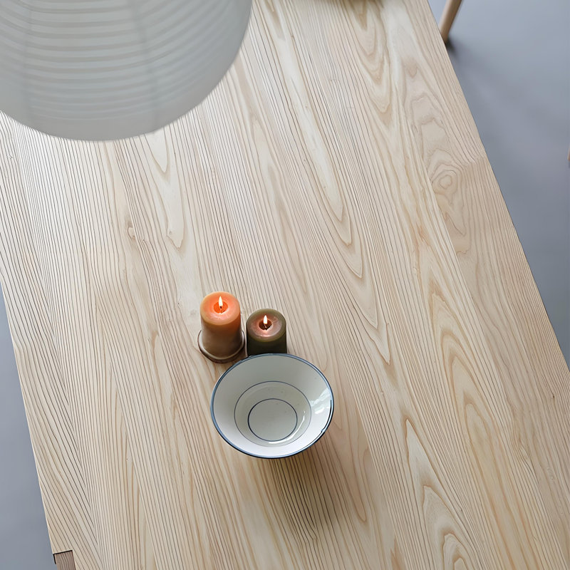 Table de salle à manger en bois de frêne massif, H 29,53 po x L 62,99 po x l 27,56 po