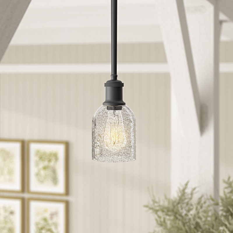 Luminaire suspendu en forme de cloche à 1 lumière Odele, Noir mat, Anthracite, Ampoule DEL 6 watts Vinage