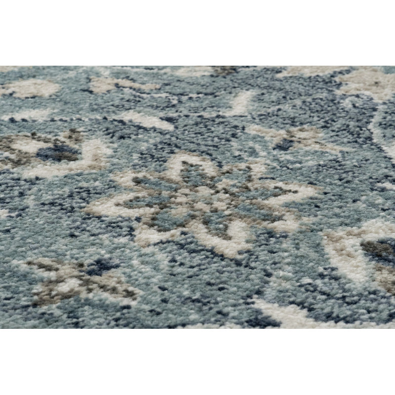 Tapis oriental bleu clair Omarion, Rectangle 9 pi 2 po x 12 pi 6 po