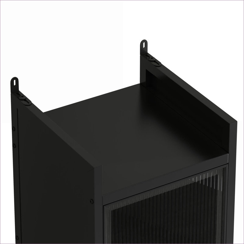 Armoire de rangement contemporaine avec quatre portes en verre, noir pour un espace de vie élégant rehaussant