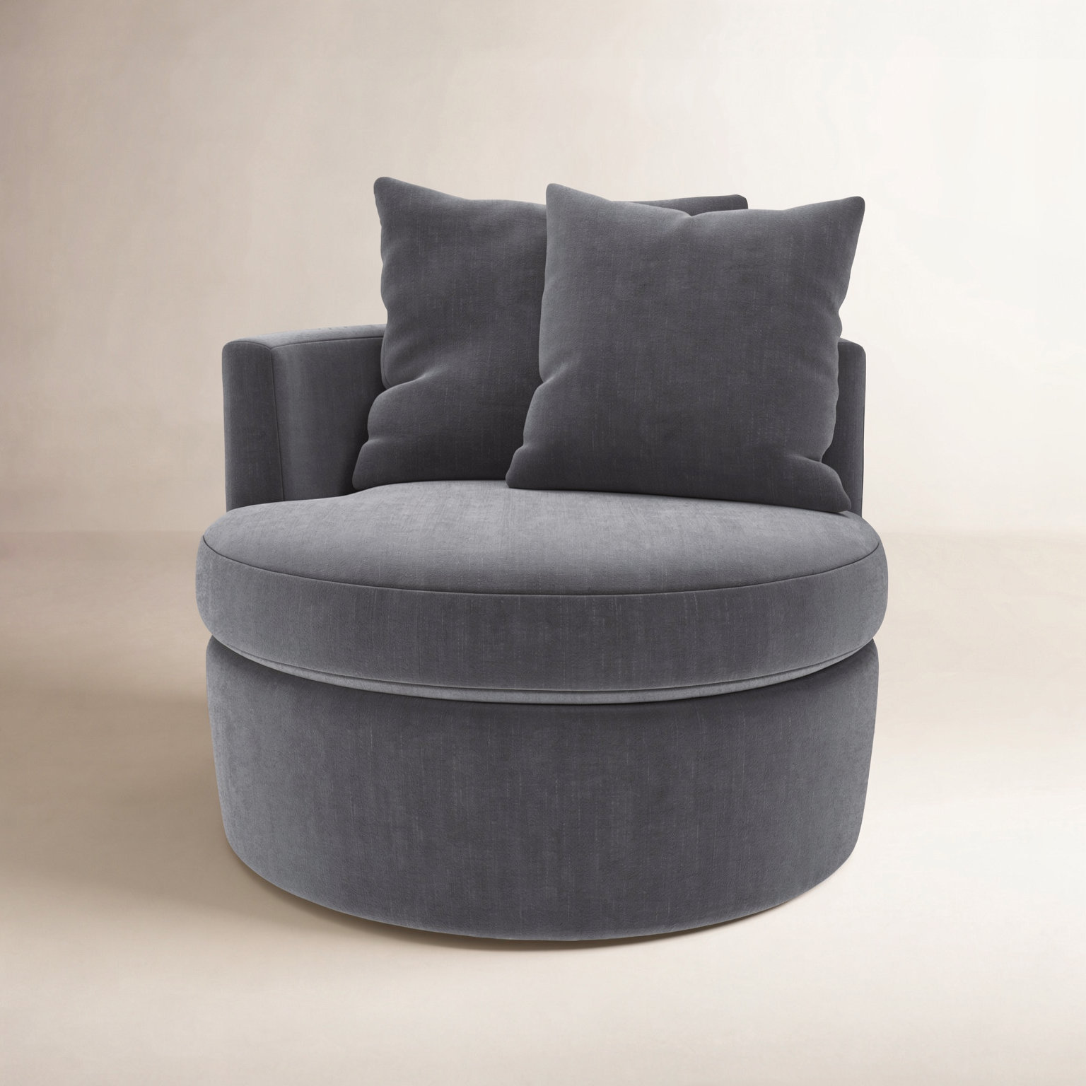 Dara Upholstered Swivel Accent Chair, Andrew Slate Performance Chenille