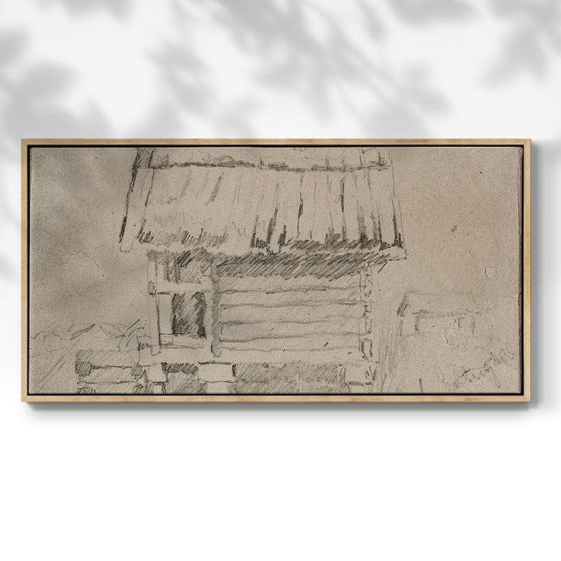 Série abstraite - CMLV III - Toile tendue avec châssis encadré - Prêt à être accroché, Naturel, H 17 po x l 33 po