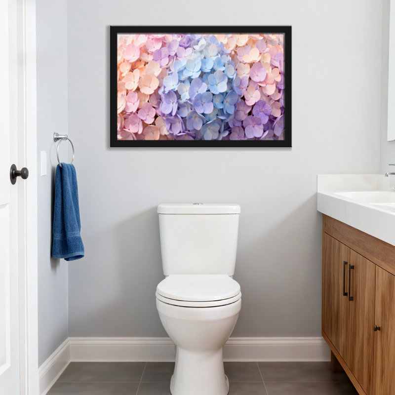 Plantes et fleurs, hortensia pastel à motif floral, Wrapped Canvas, Ne s’applique pas, H 24 po x l 36 po