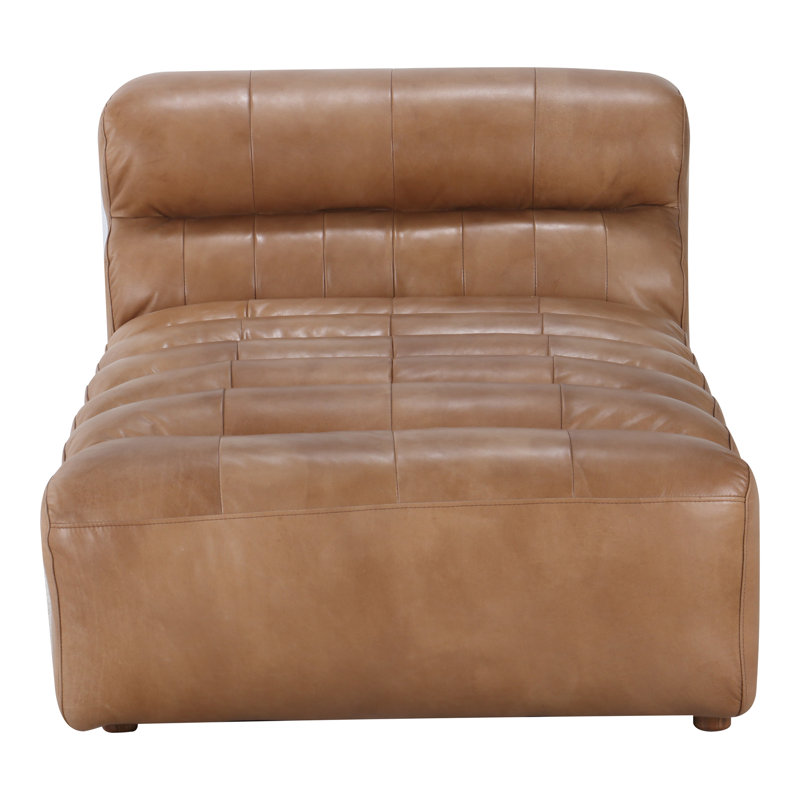 Ramsay Chaise Lounge, Tan Top Grain Leather
