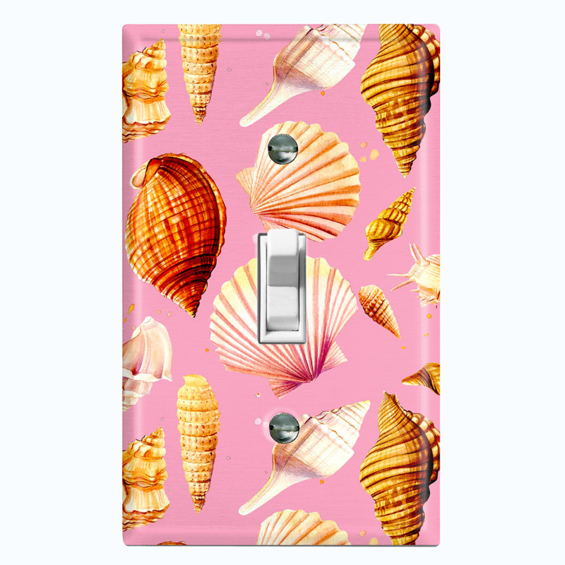 Nautical & Beach 1 - Gang Toggle Light Switch Standard Wall Plate, Pink
