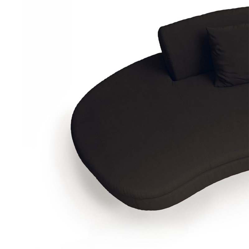 Canapé de coin noir semi-circulaire incurvé, H 25,59 po x l 94,49 po x P 35,43 po