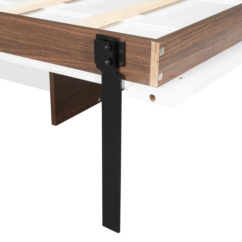 Lit escamotable avec bureau escamotable Murphy, Blanc
