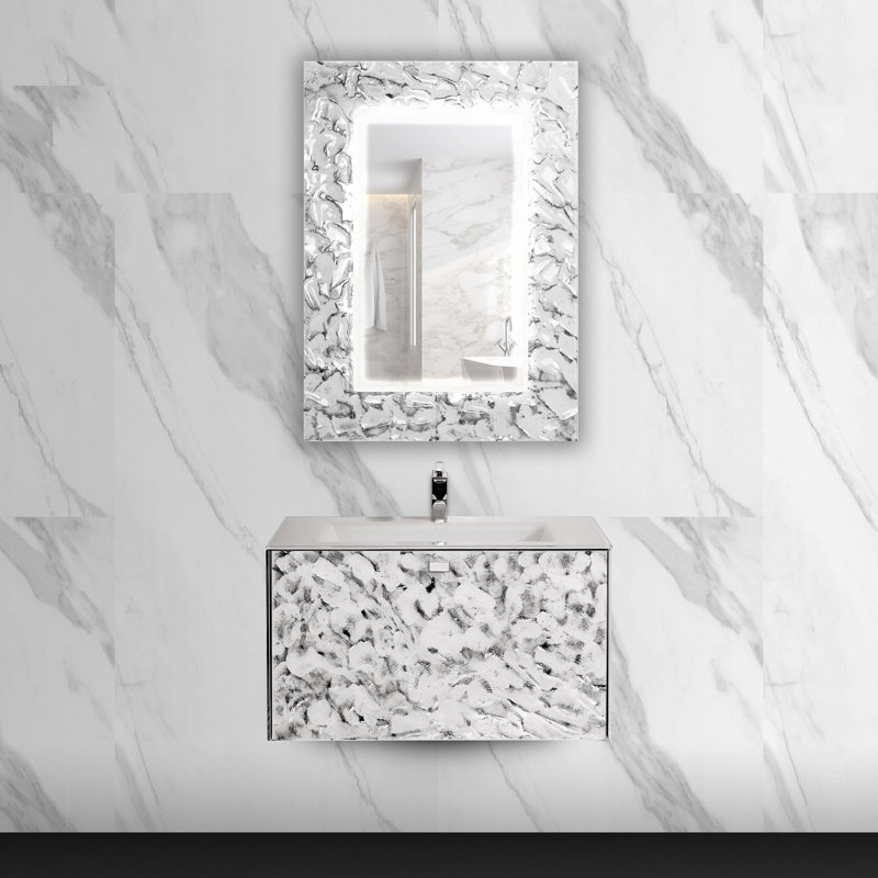 Armiead Glass Flat Mirror, 38.6" x 27.6", Silver