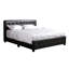 Élégant très grand lit noir durable. H 43 po x l 79 po x P 88 po. Style transitionnel. Rembourrage en mousse. Matériau en polyuréthane. Convient à différentes chambres à coucher pour le luxe de la chambre à coucher. Fabrication. Rembourrage. Thèmes