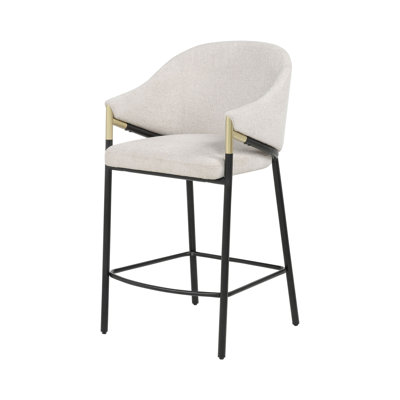21.9" W Contemporary Counter Chair, Beige