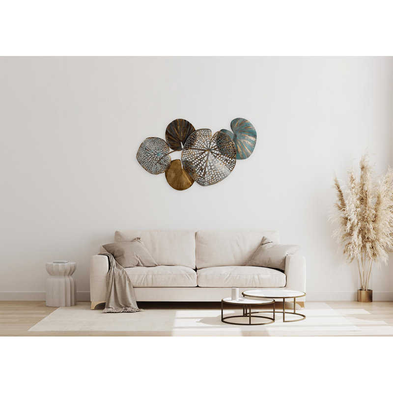 Wall sculpture Gilded Water Lilies