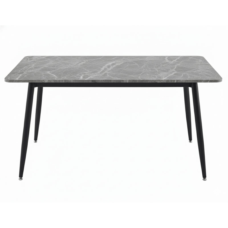 Kyley Metal Base Dining Table, Light Gray, 29.5"H x 55.11"L x 31.5"W