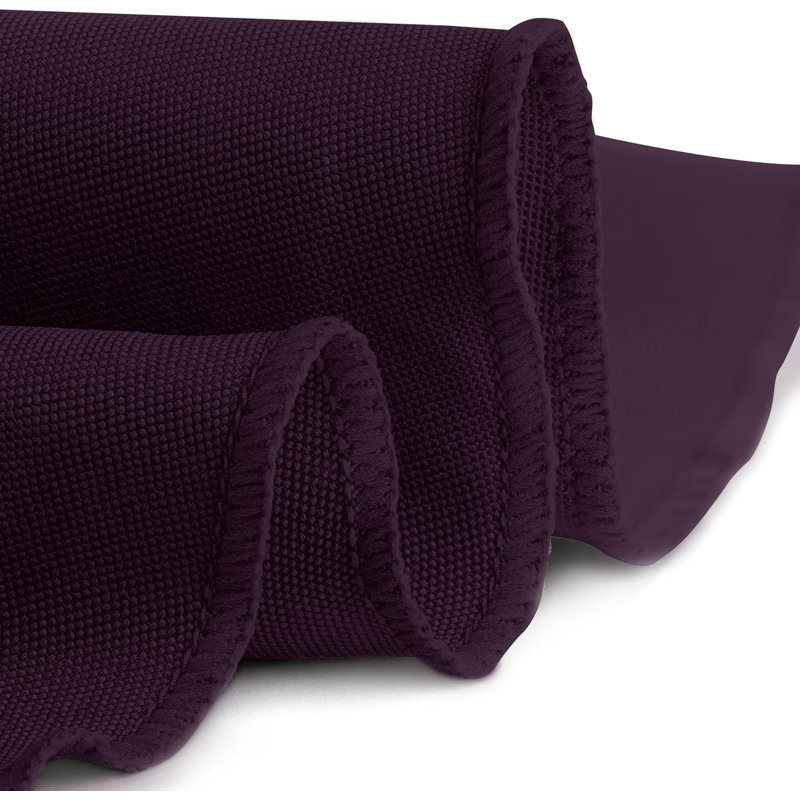 Ambee Round No Pattern Polyester Tablecloth, 132" Round, Eggplant