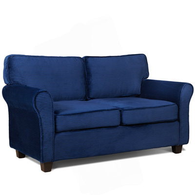 57 Inch Modern 2-Seater  Sofa with Removable Cushions, Padded Armrests, High Rebound Sponge, and Solid Wood Frame