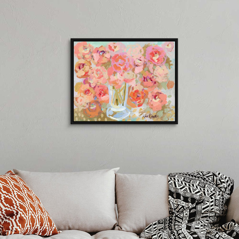Reproduction d'art - Bounteasant Blooms par Kait Roberts, H 26 po x l 32 po x P 1,75 po, Toile avec cadre noir