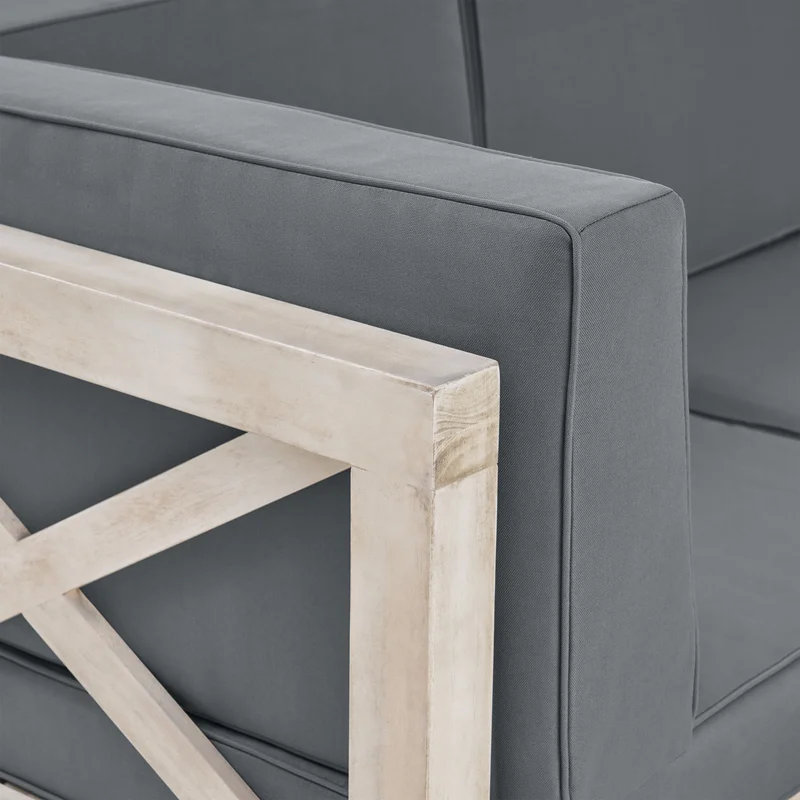 Fauteuil à dossier en X Brava1, Coussin gris / cadre blanc