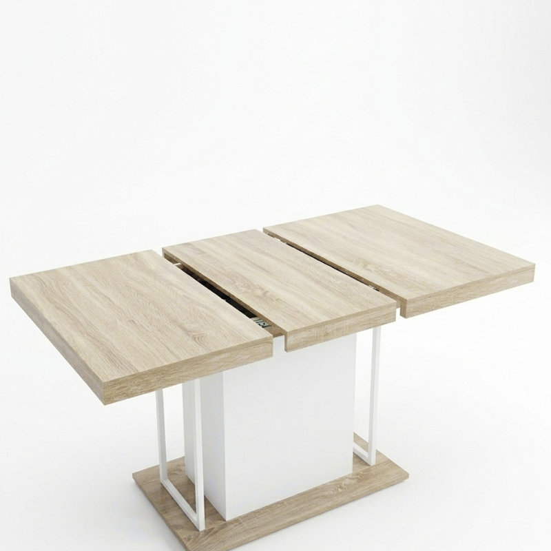 Extendable Dining Table for 6-10 People with Aged Wood Effect, Adjustable from 160-200 cm