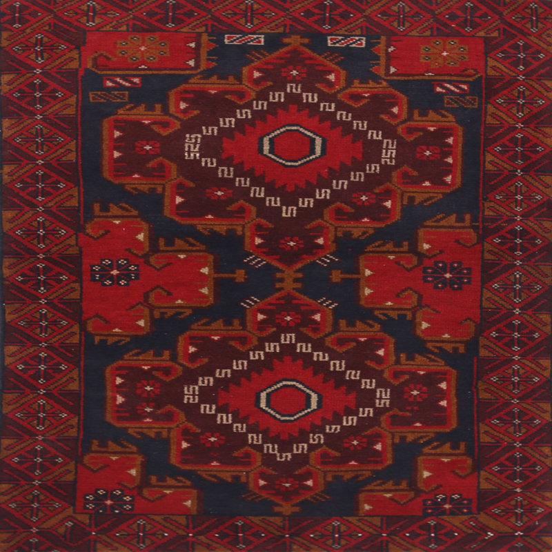 Tapis brun Southwestern, Carré 5 pi