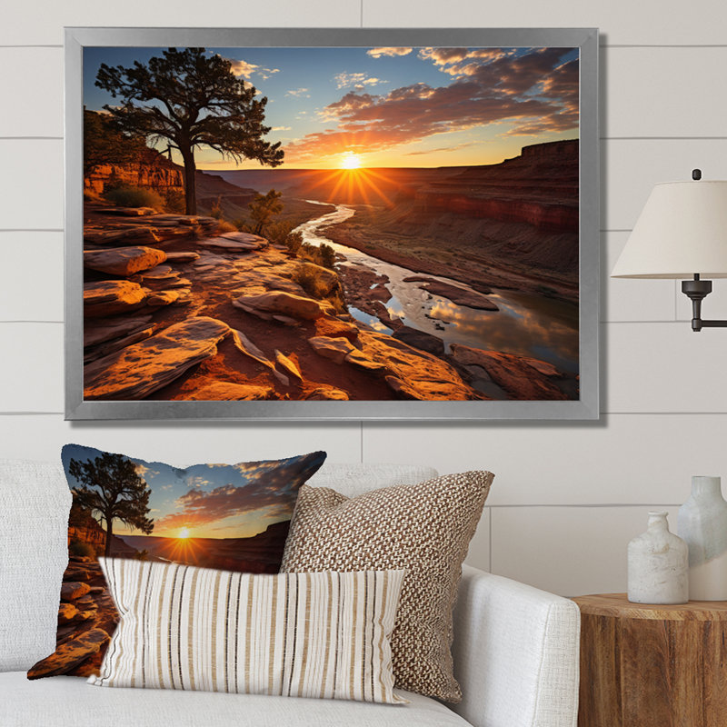 Canyon Canyon II - impression, H 30 po x l 40 po x P 1,5 po, Cadre photo argenté