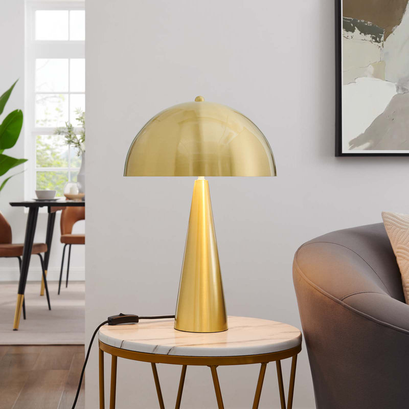 Modway Selena Metal Table Lamp, Satin Brass