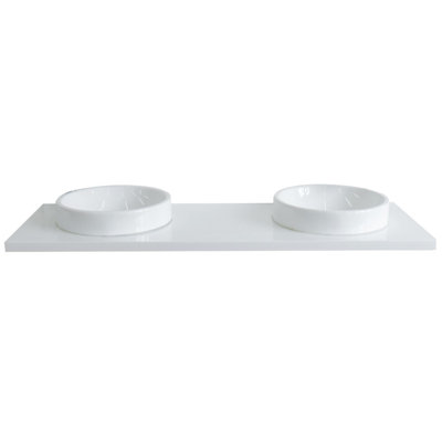 Plateau de meuble-lavabo double 61 "avec lavabo