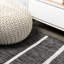 Tapis intérieur / extérieur noir / ivoire à rayures berbères Siegert-1197773776