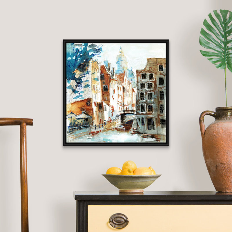 Amsterdam-Armbrug par Eleanor Doughty-reproduction d’art sur toile, H 22 po x l 22 po x P 1,75 po, Cadre noir