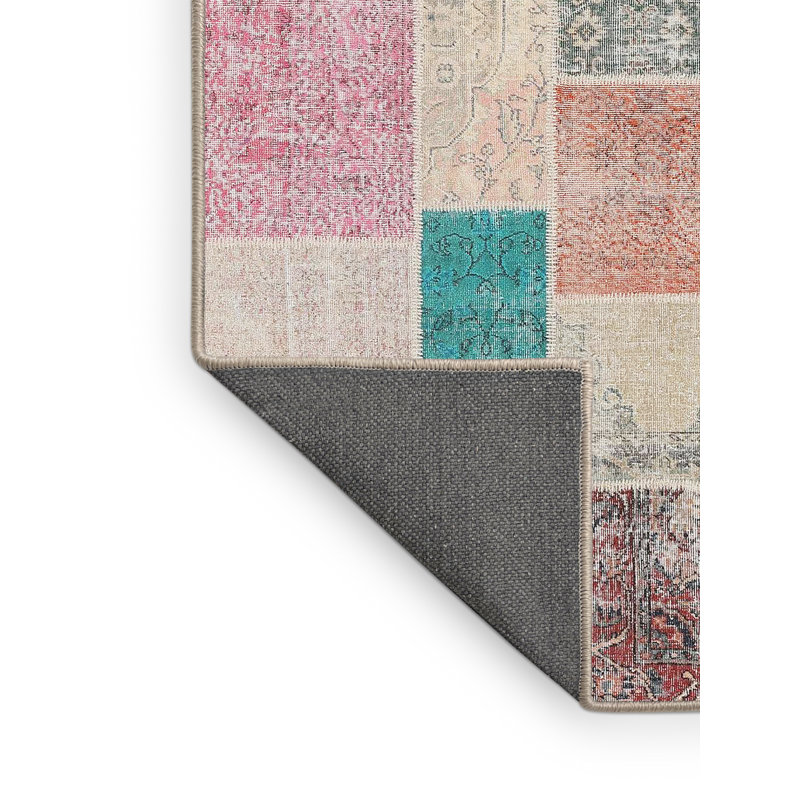 Tapis gris/rose/beige contemporain, Rectangle 8 pi x 12 pi