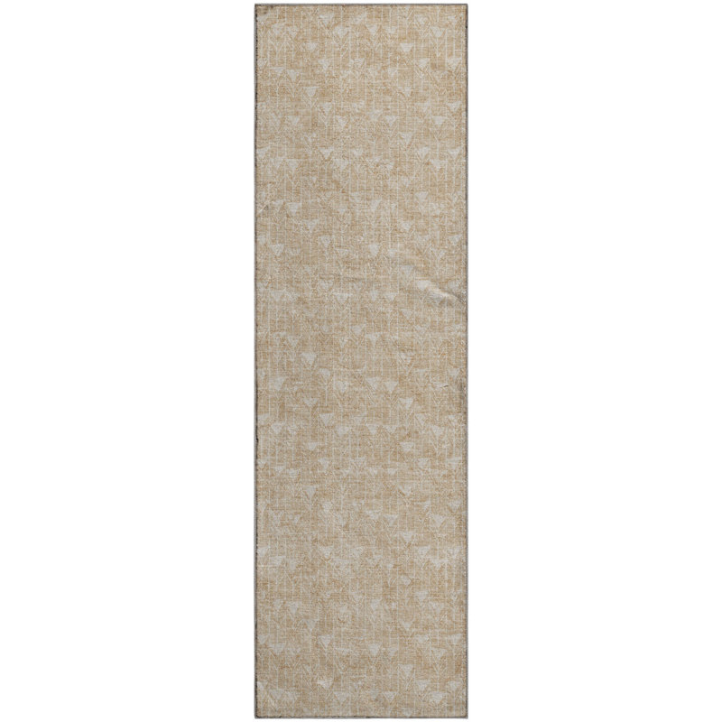 Premium Machine Washable Cerrito AMF514 Beige Rug, Runner 2'3" x 7'6"