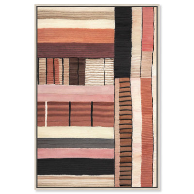 «Terracotta Dialogue II - Ira Colmeva», reproduction d'art sur toile encadrée par Art Remedy, cadre argenté, 24 x 36
