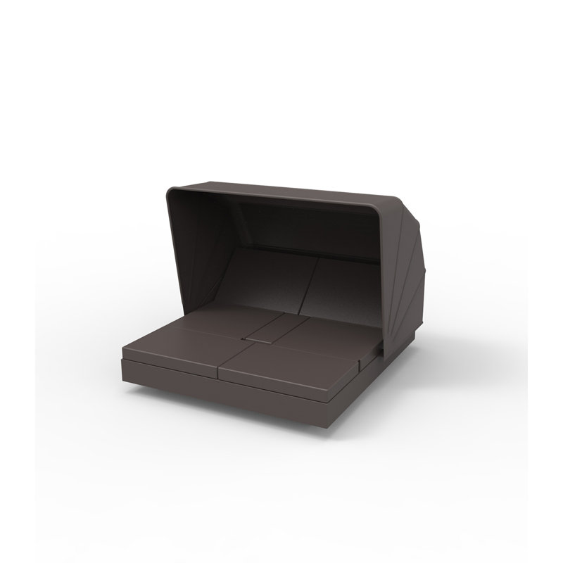 Vela - Daybed with 4 Reclining Backrests and Folding Canopy - 83"x76" - Basic, Bronze/Bronze