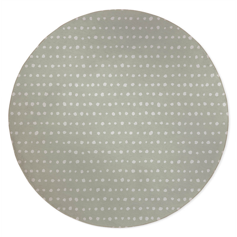 Dot Row Non-Slip Outdoor Rug, Round 5'