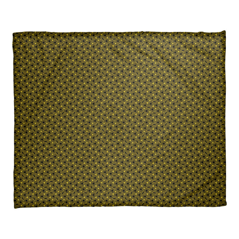 Couverture à treillis hexagonal Katelyn Elizabeth, l 52,5 po x L 62,5 po, Jaune / Noir