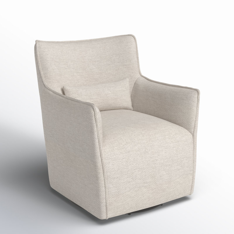 Ara Upholstered Swivel Accent Chair, Noble Platinum Polyester
