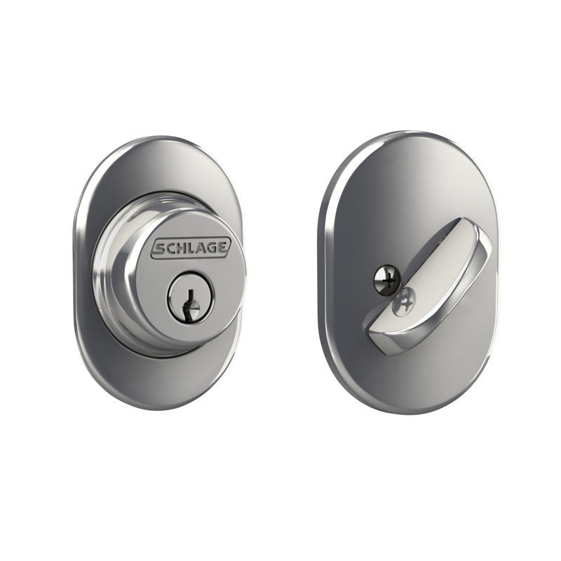 Single Cylinder Deadbolt With Remsen Trim, Chrome