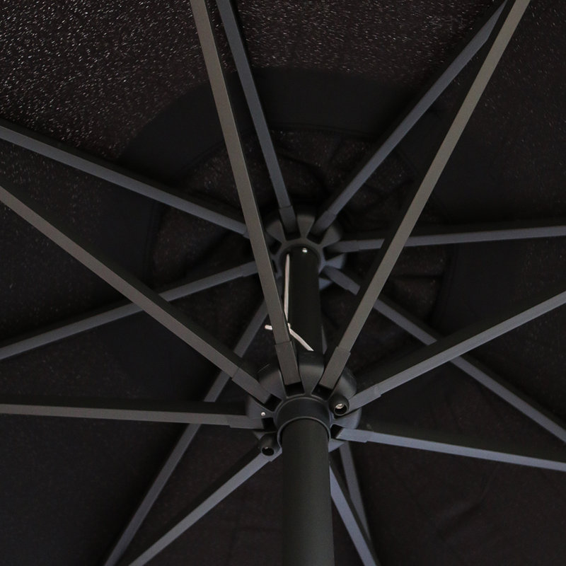 Antibes 2.7m Traditional Parasol with Lights, Black