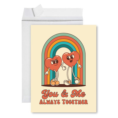 Koyal Wholesale 8.5X11 Giant Valentine Card, Retro You And Me Always