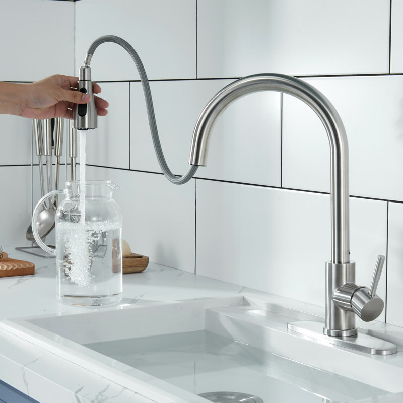 Pièces de rechange pour robinet de lavabo escamotable avec 3 fonctions et 11 adaptateurs, Nickel brossé